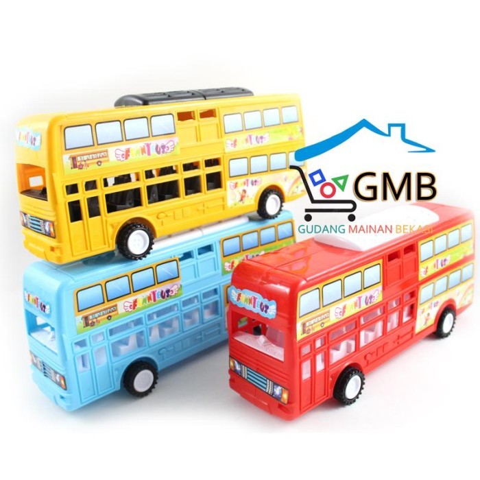 MAINAN MOBIL BUSWAY LT57 BUS TINGKAT BUSS PULLBACK MOBIL BUS 2 TINGKAT