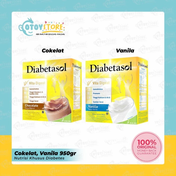 

[PROMO] Diabetasol Vanila Coklat 950 Gram / Susu Nutrisi Khusus Diabetes - Coklat