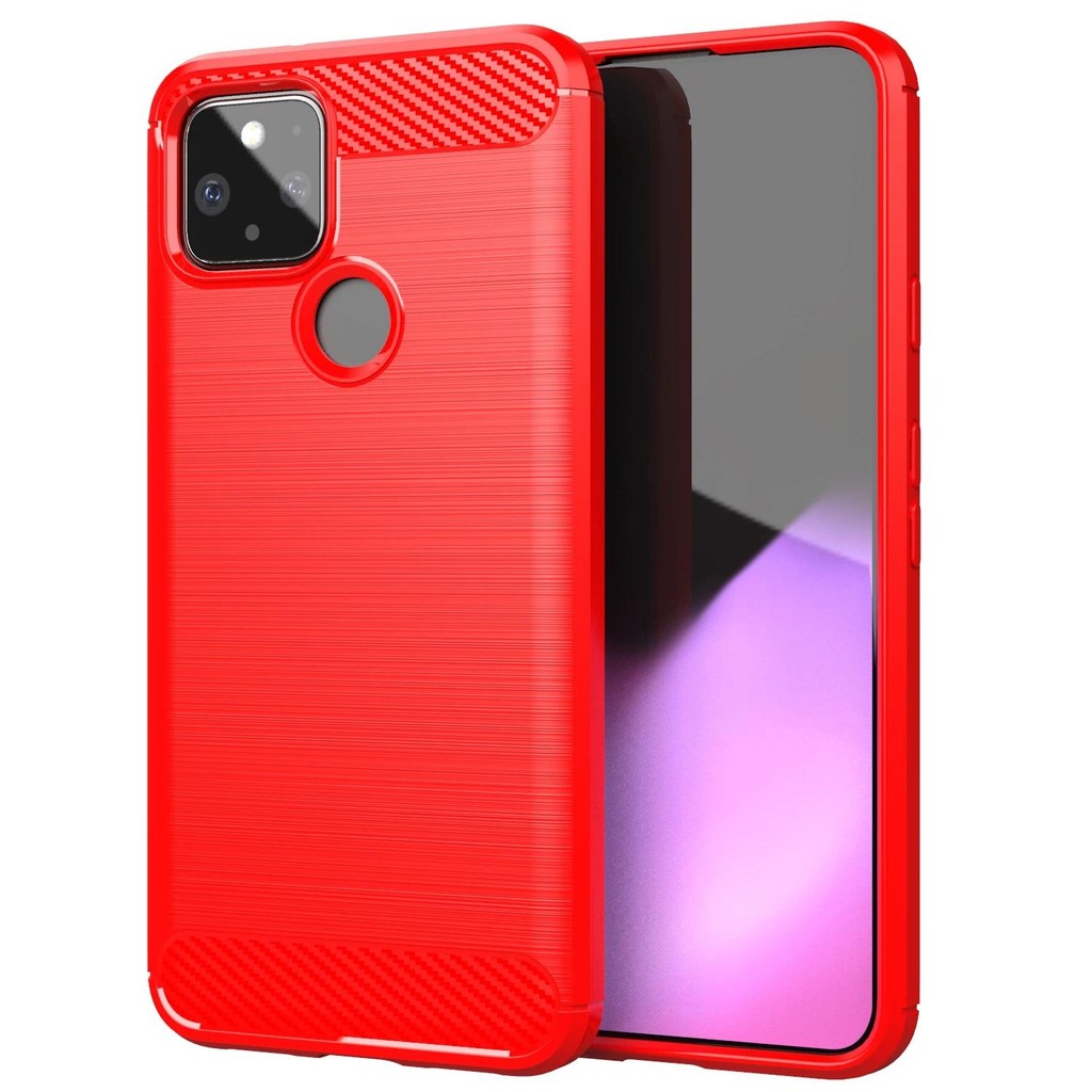 Casing HP Google Pixel 5 Phone pixel5 google Casing TPU Tekstur Serat Karbon Silikon Lembut Penutup 
