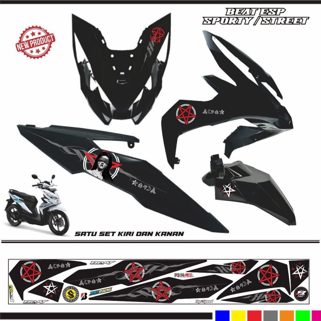 STIKER VARIASI BEAT SPORTY / STRIPING BEAT ESP SIMPLE