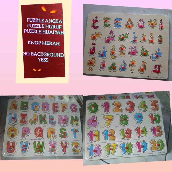 TREND ~[Mainan Anak] Puzzle angka / Puzzle huruf / knop merah - puzzle angka