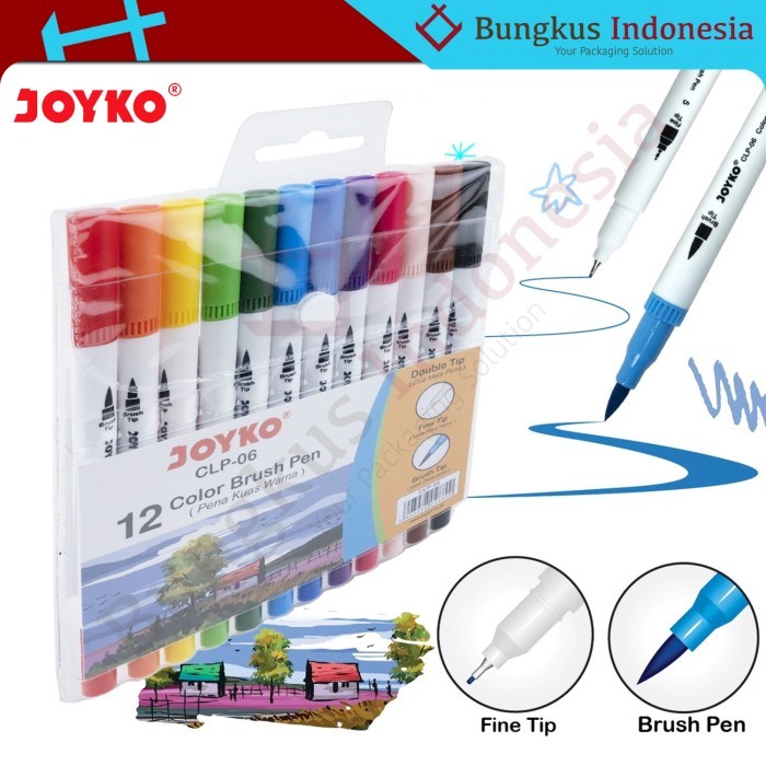 

[TERLARIS] Brush Pen Joyko 12 Warna CLP-06