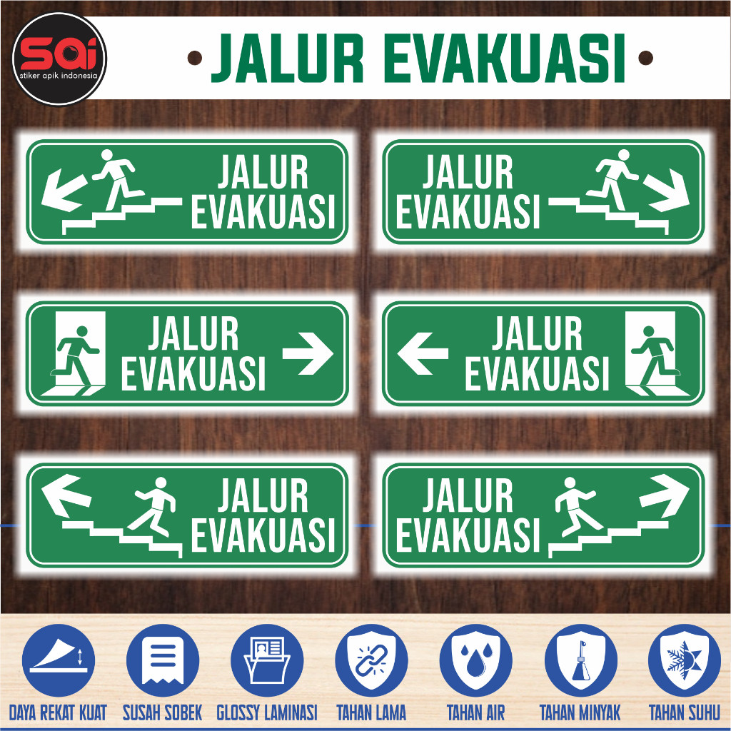 

Stiker VINYL JALUR EVAKUASI LAMINASI GLOSSY