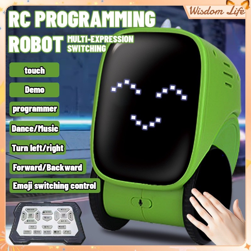 Robot Pengisian Cerdas Pemrograman Mainan Sentuh Multi-ekspresi Penginderaan Kontrol Suara Rekaman D