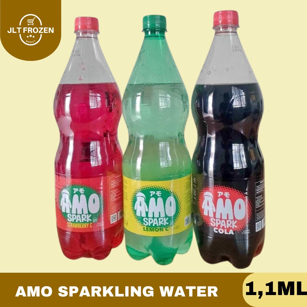 

Amo Minuman Soda Nabati Sparkling / Sparkling Water Minuman Soda Rasa Lemon / Cola / Strawberry / Kemasan 1,1mlL 1karton 12pc