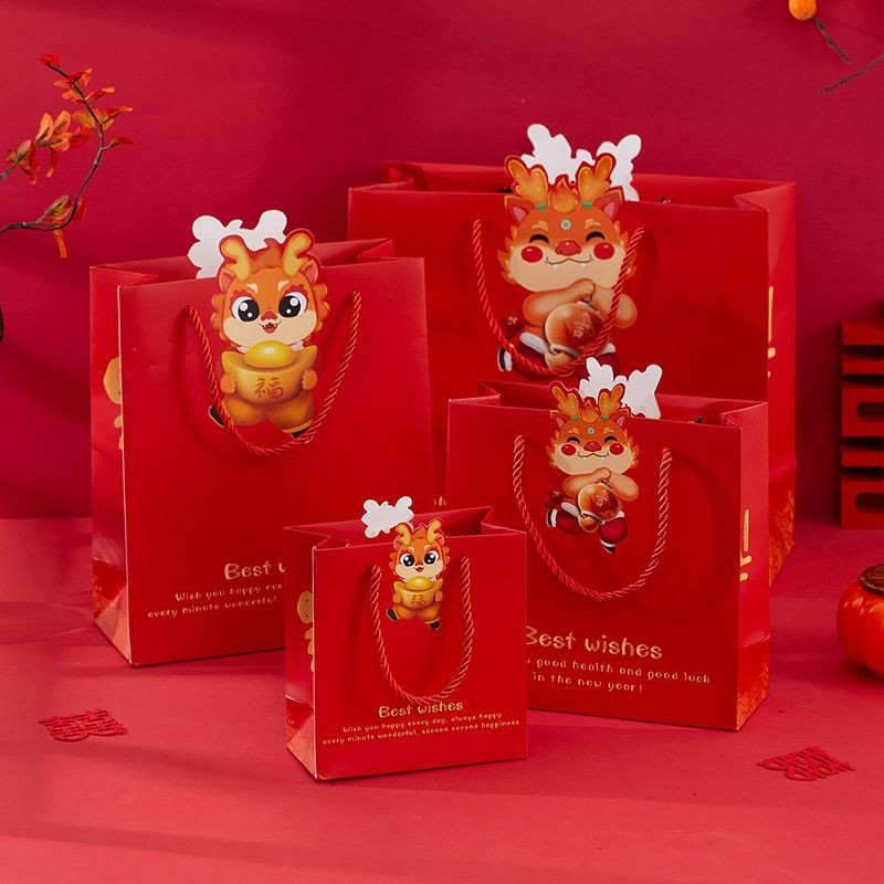 

Paper Bag Imlek - Paper Bag Chinese New Year Tahun Naga - Tas Karton CNY