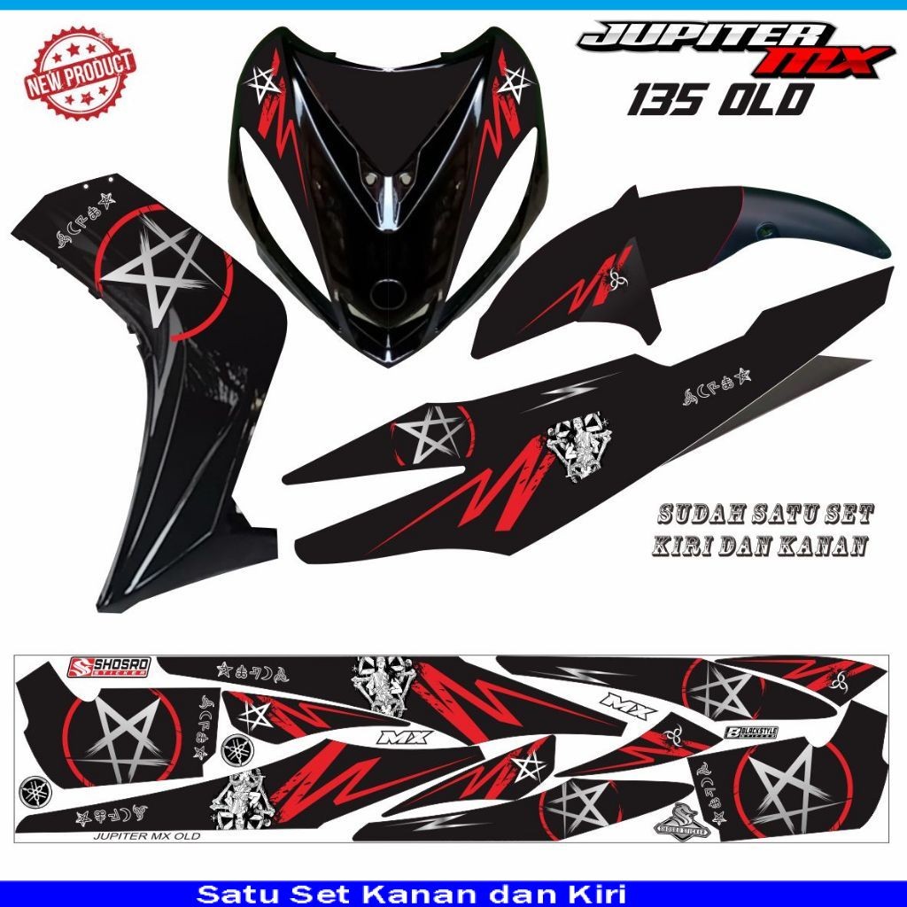 STIKER STRIPING MOTOR JUPITER MX LAMA OLD VARIASI LIS KEREN STIKER LIS KEREN