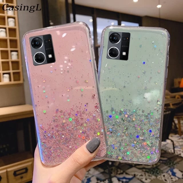 OPPO RENO 7 5G RENO7 Z 7Z 5G SOFT CASE GLITTER STARRY - RENO7 5G, Hitam