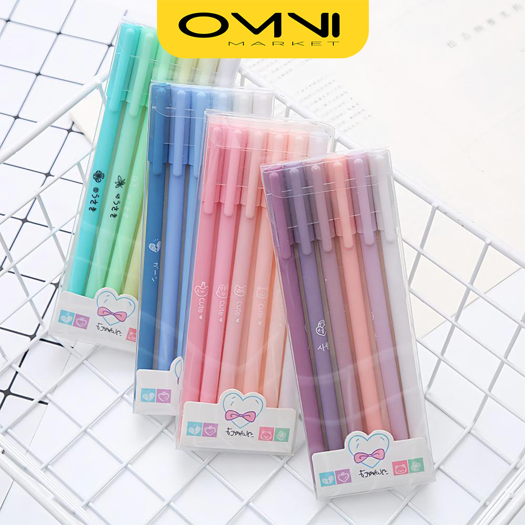 

6Pcs Pena Gel 0.5mm Morandi Pulpen Gel Macaroon Alat Tulis Sekolah Aesthetic ATK3005