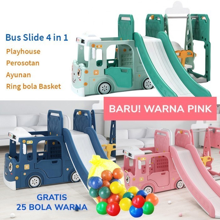 BARANG TERLARIS  Mainan Perosotan Playhouse Bus Anak Perosotan