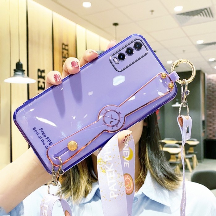 CASE VIVO Y20 Y20S Y12S SOFT CASE PLATING TALI GLOSSY STRAP SILIKON CASING HP