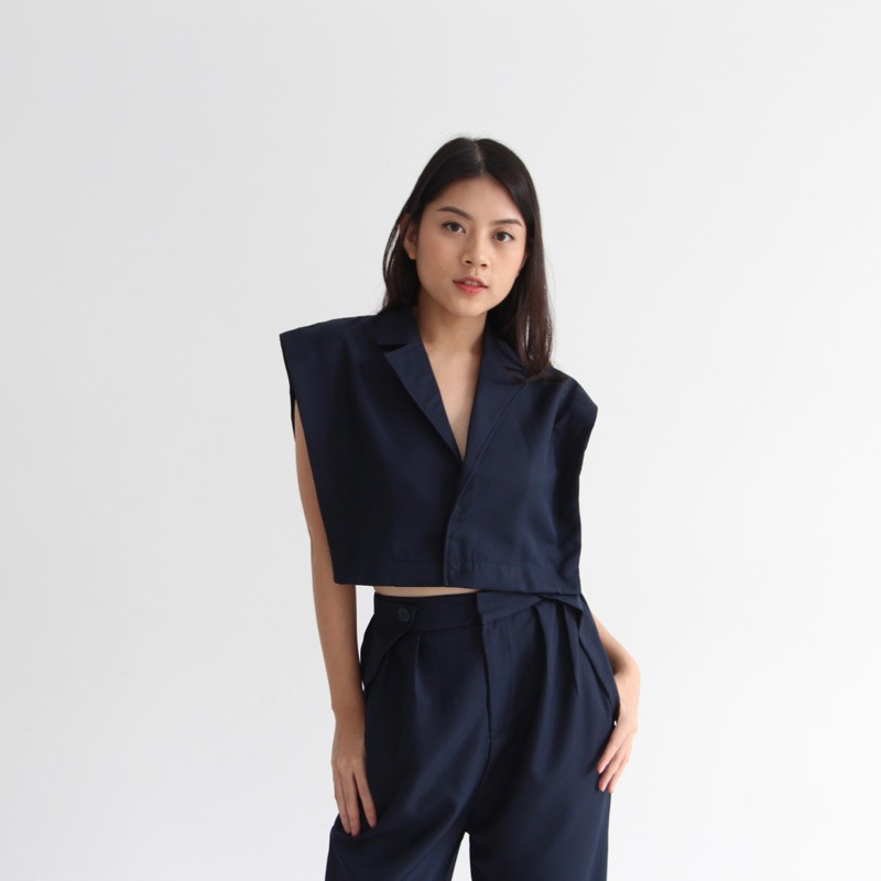 ALMA SET - Setelan Vest Wanita / Rompi Wanita / Oneset / Set Celana Wanita/ / Vest Set / Women Vest 