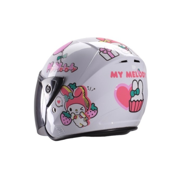 BEST SELLER Helm Anak Half Face Karakter Batman - M-Melody Putih