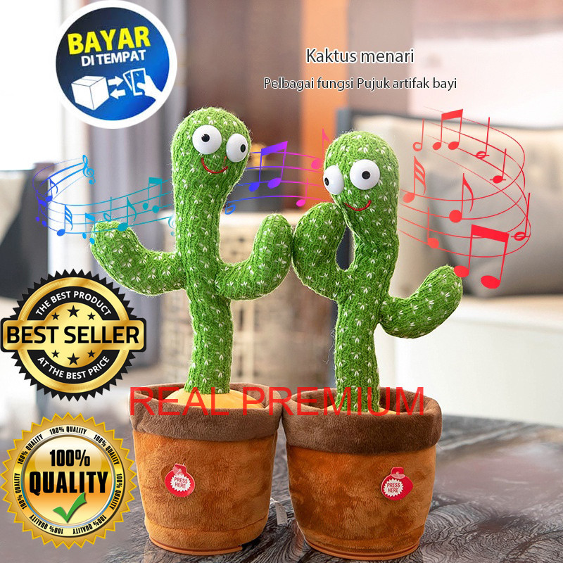 Mainan Kaktus Goyang Gerak Boneka Pintar Kaktus Joget Dancing Cactus Bisa Merekam