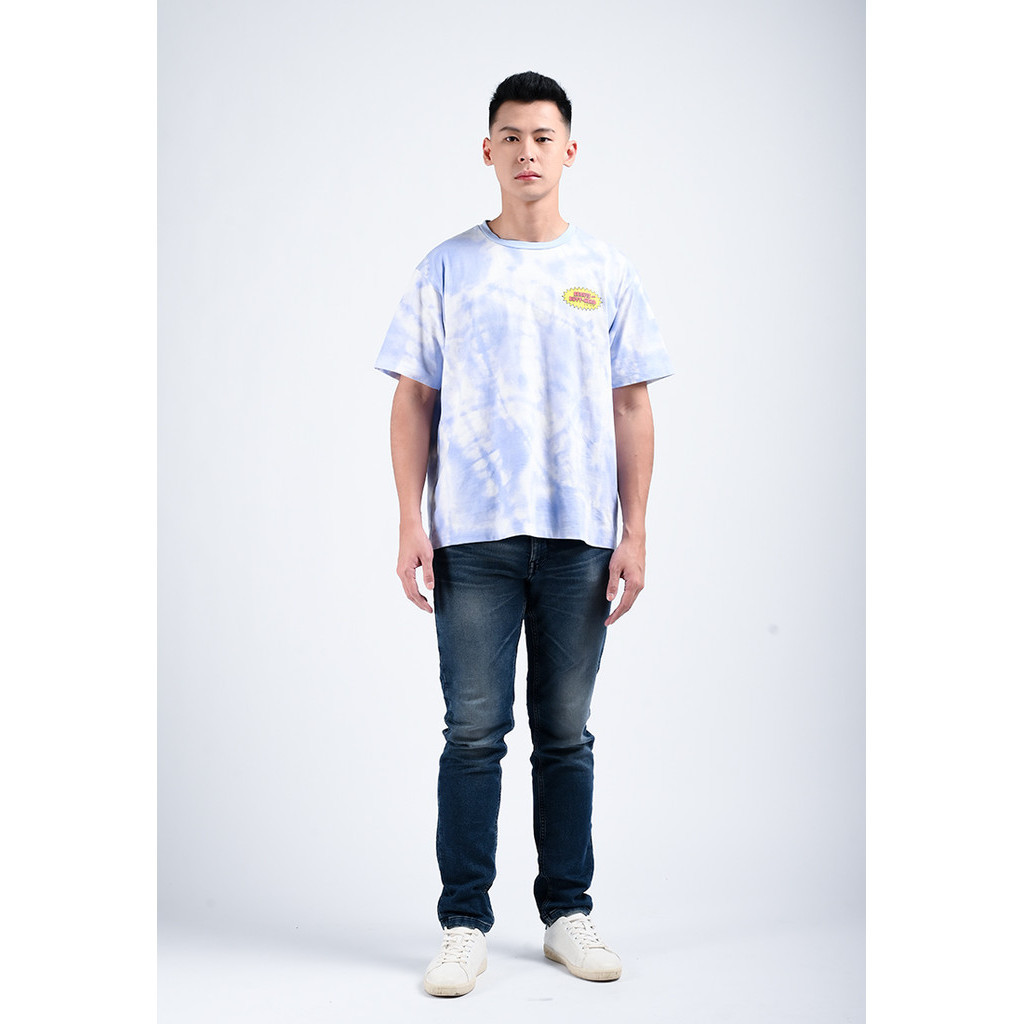 MANZONE Kaos Lengan Pendek Pria HIPPIE - Blue White