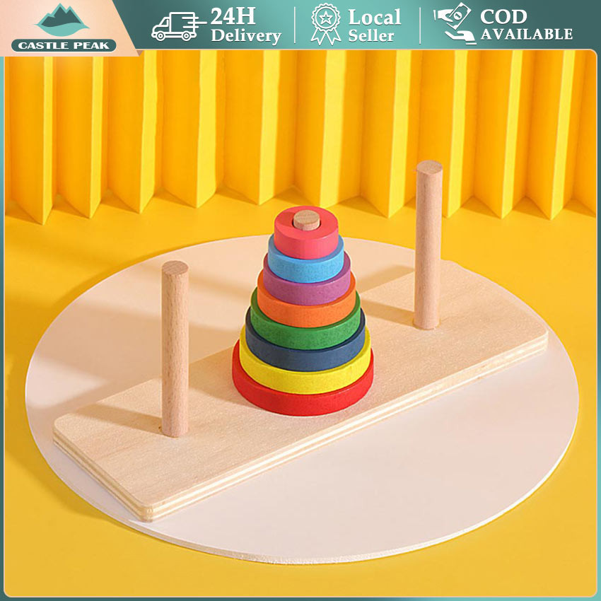 Mainan Donat Susun/Mainan Tower Menara/Ring Donat Roda Susun Rainbow / Ring Donat Roda/Menara donat