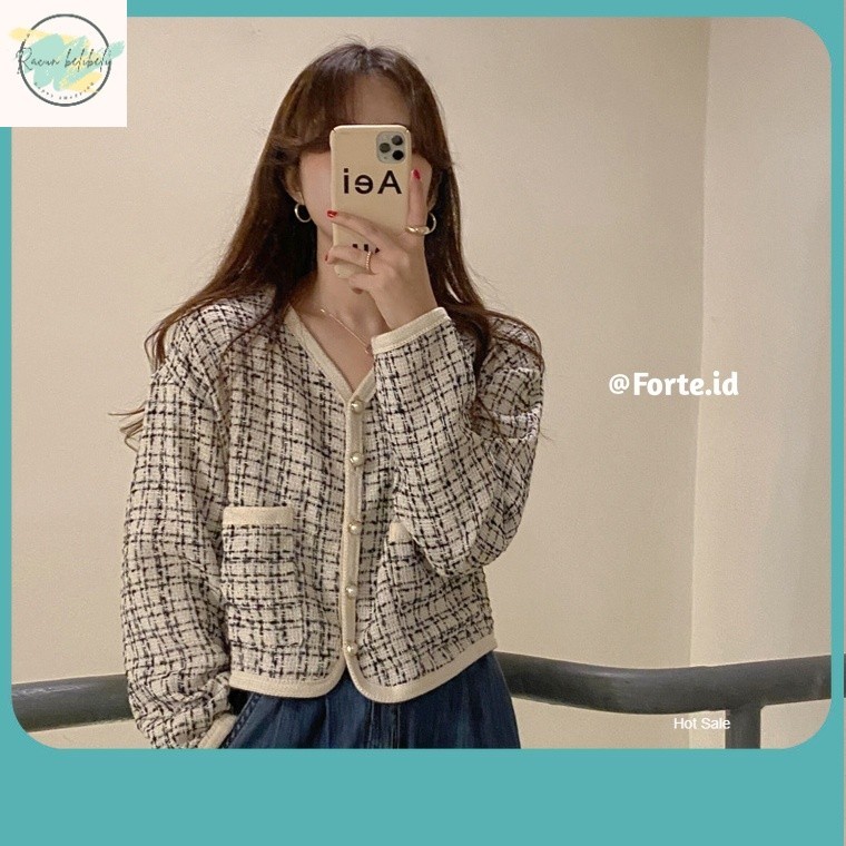 Jaket Outer Korea / Blazer Korea Jaket Wanita Terbaru Korean Style Outer Crop Jacket Lengan Panjang