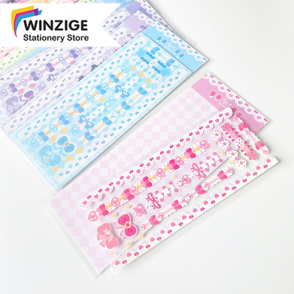 

Winzige Stiker Lucu Korea Photocard Toploader Decor Busur Busur Sticker Aesthetic Journal