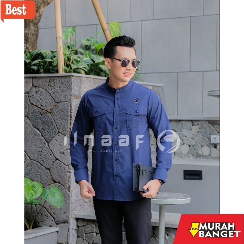 Baju muslim lengan panjang- Baju Koko Dewasa Lengan Panjang  Oxford by Ilnaaf