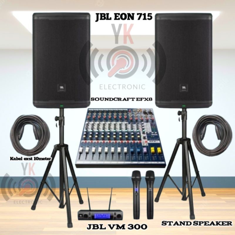 DISKON 70% Paket karaoke speaker JBL EON 715 original speaker aktif 15 inch