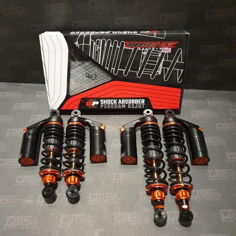 Diskon 80% Shockbreaker Shock Belakang Tabung Ride It GP Premium Double Click 280mm 340mm Black Oran
