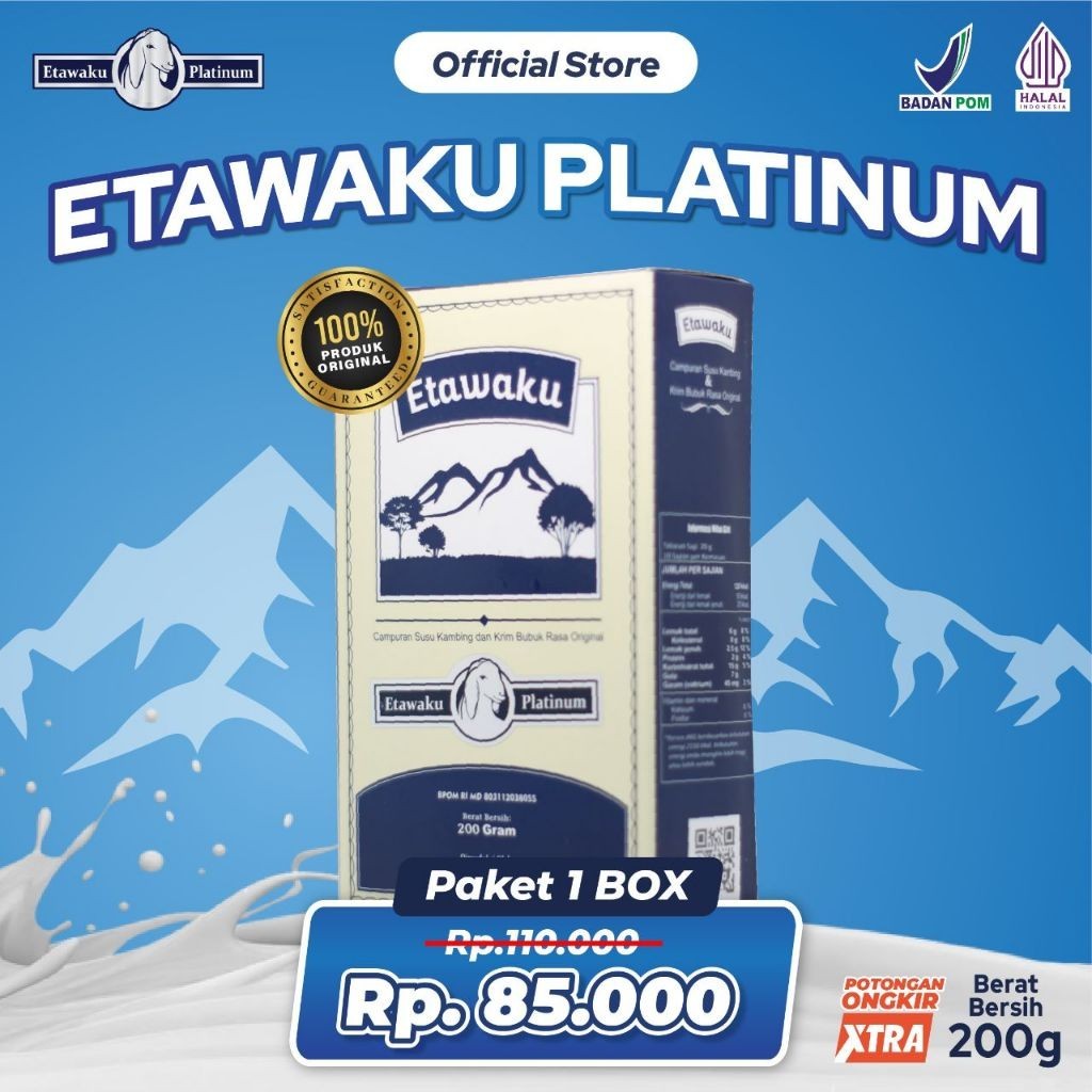 

Etawaku Platinum Susu Kambing Murni Atasi Nyeri Sendi & Tulang Original 1 Box
