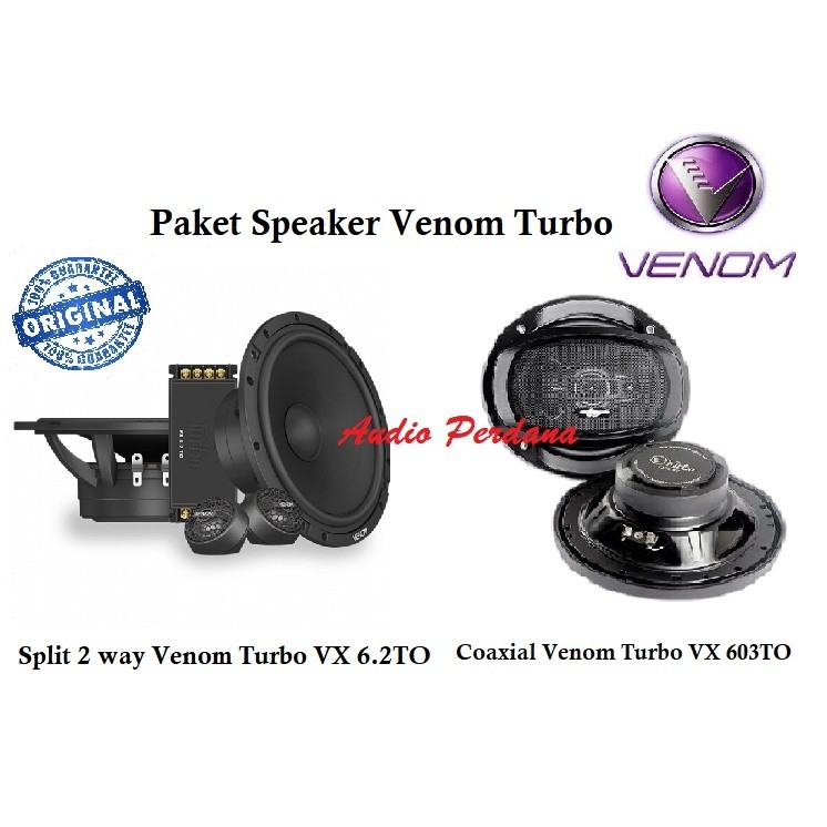 Paket Speaker Venom Turbo Split 2 way VX 6.2TO & Coaxial VX 603TO