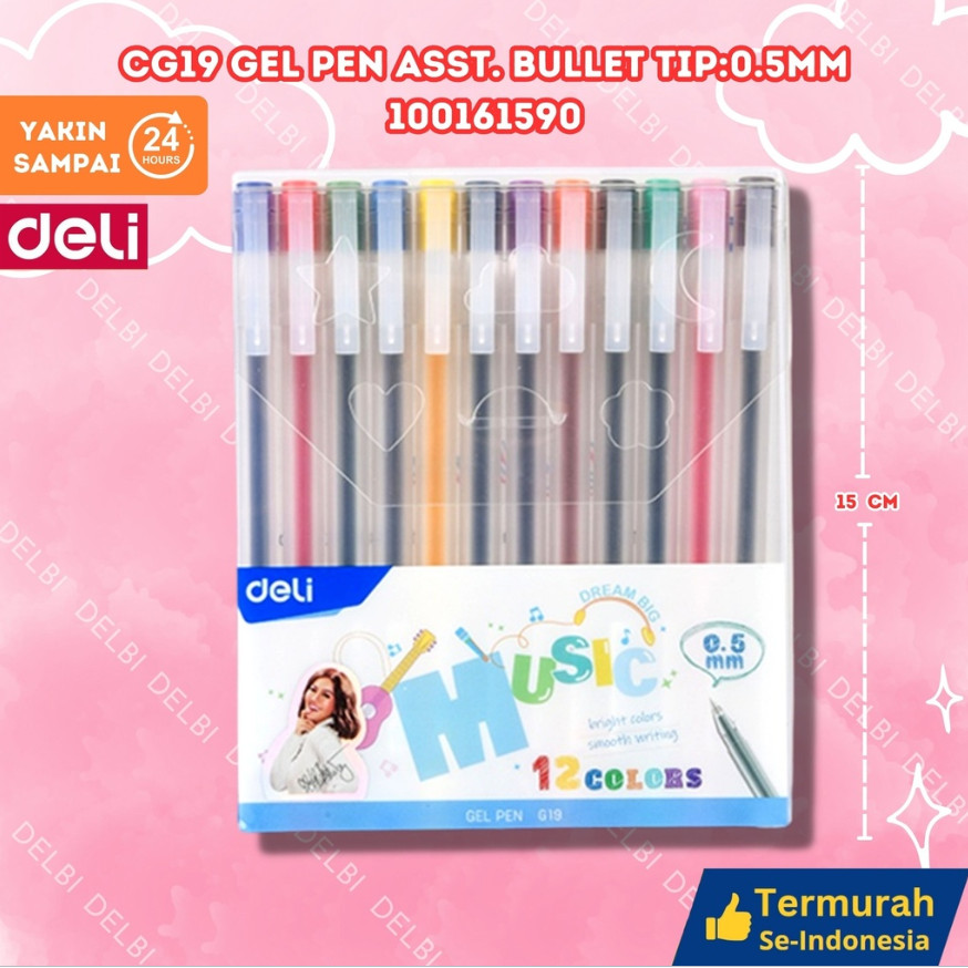 

Deli Color Gel Pen / Pulpen Gel isi 12 Warna [ Edisi AGNEZ MO ] - CG19 CG19 Gel Pen ASST. Bullet tip:0.5mm