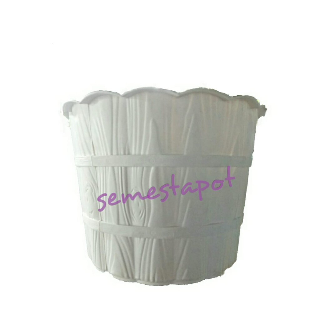 6 PCS Pot Kayu 30 Setengah Lusin Pot Plastik Bunga Tanaman