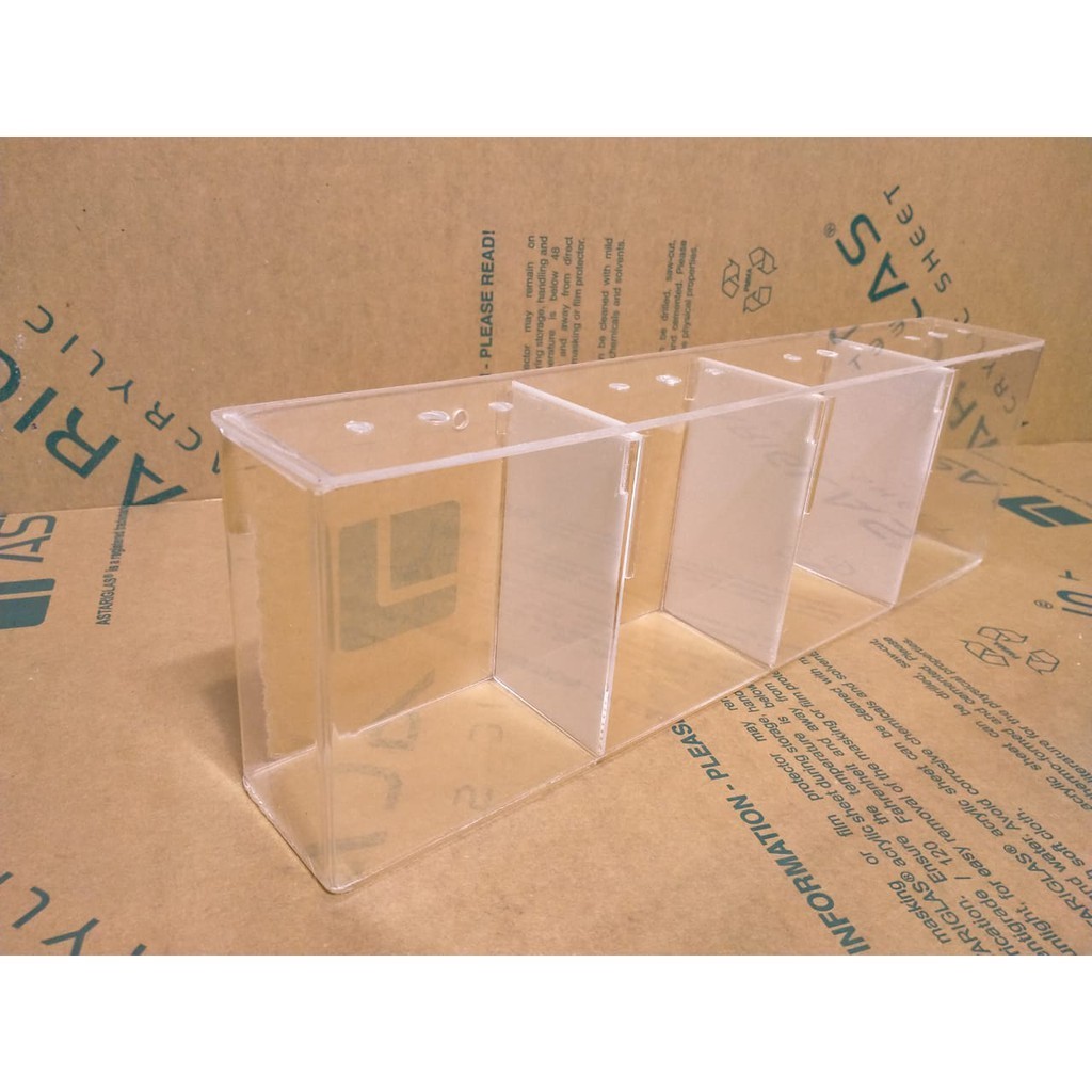 SOLITER AKRILIK CUPANG / AQUARIUM CUPANG / SOLITER IKAN CUPANG 4 KAMAR 60 x 10 x 15 2mm