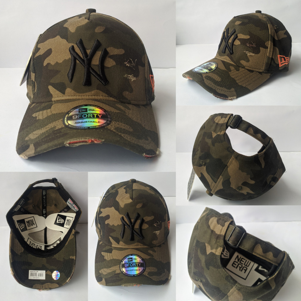 Topi Pria Baseball Dewasa NY Sobek Loreng Distro Premium/topi pria terbaru/topi ny sobek