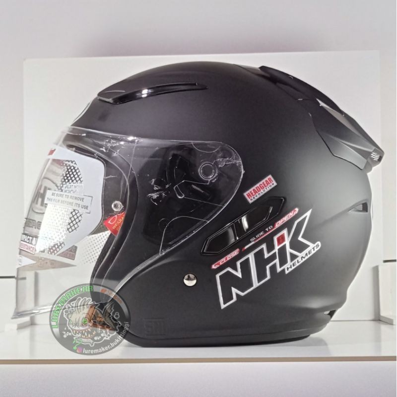 PROMO HELM NHK R1 SOLID BLACK DOFF RED DOFF BLACK YELLOW