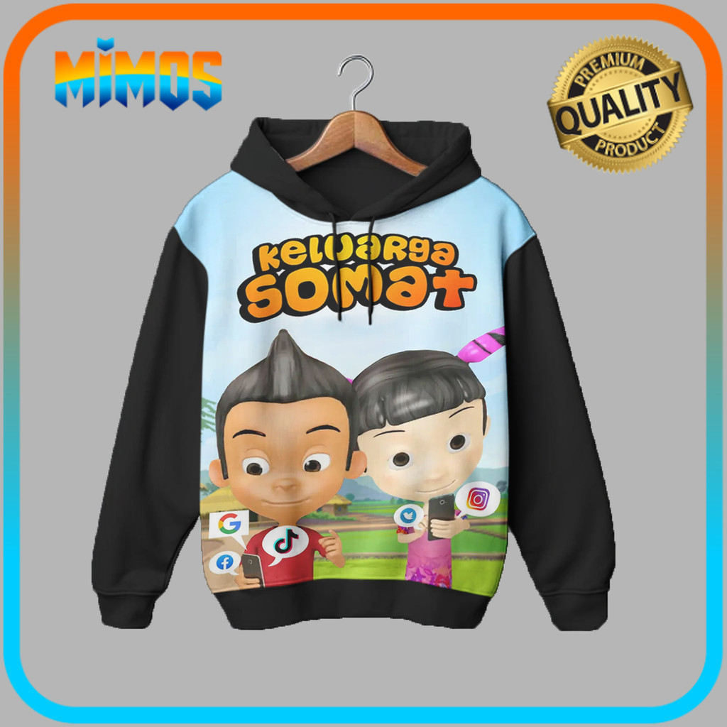 Hoodie Anak Animasi Keluarga Somat 3D Kartun Keluarga Somat 06CD006 _JA Untuk Usia 1-12 Tahun - Mimo