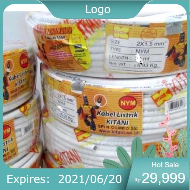 KABEL NYM 2 X 1,5 mm Harga 1 Meter KITANI TEMBAGA MURNI SNI 2 X 2,5