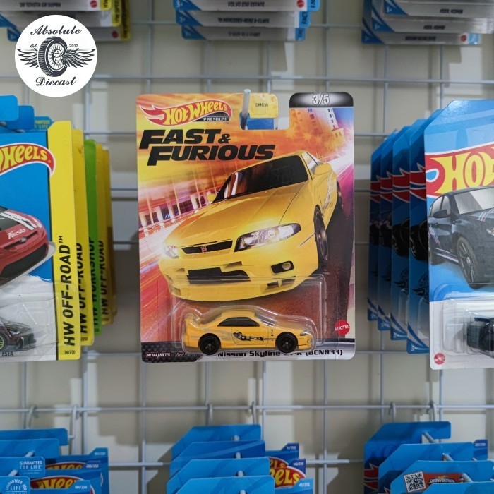 Hot Wheels Premium Nissan Skyline R33 Kuning Fast Furious