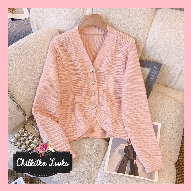 CHILKITKA LOOKS FASHION IMPORT Lora crop cardigan import wanita