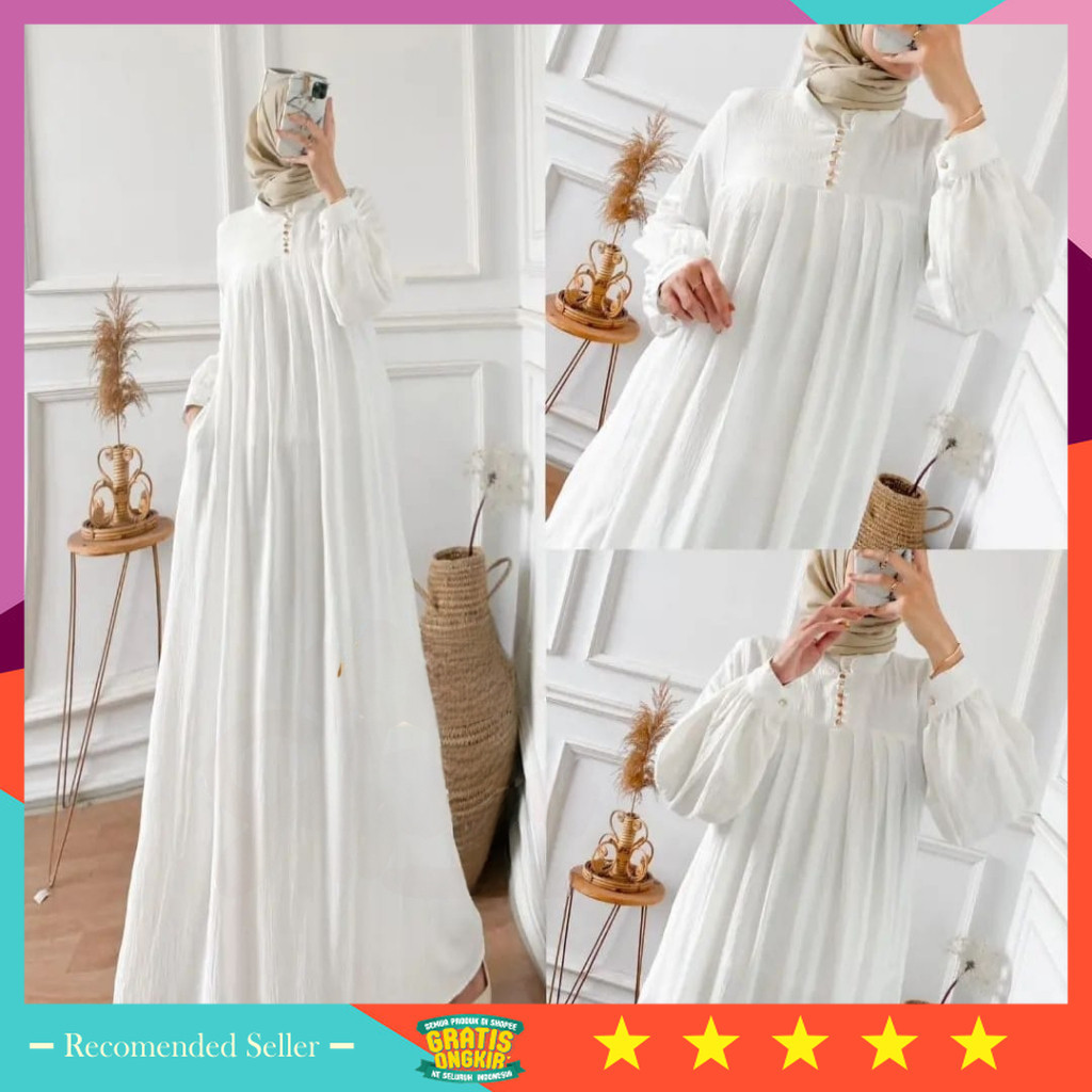 PROMO TERMURAH PAKAIAN MUSLIM LEBARAN IDUL FITRI PREMIUM / baju gamis terbaru 2024 mewah gamis wanit