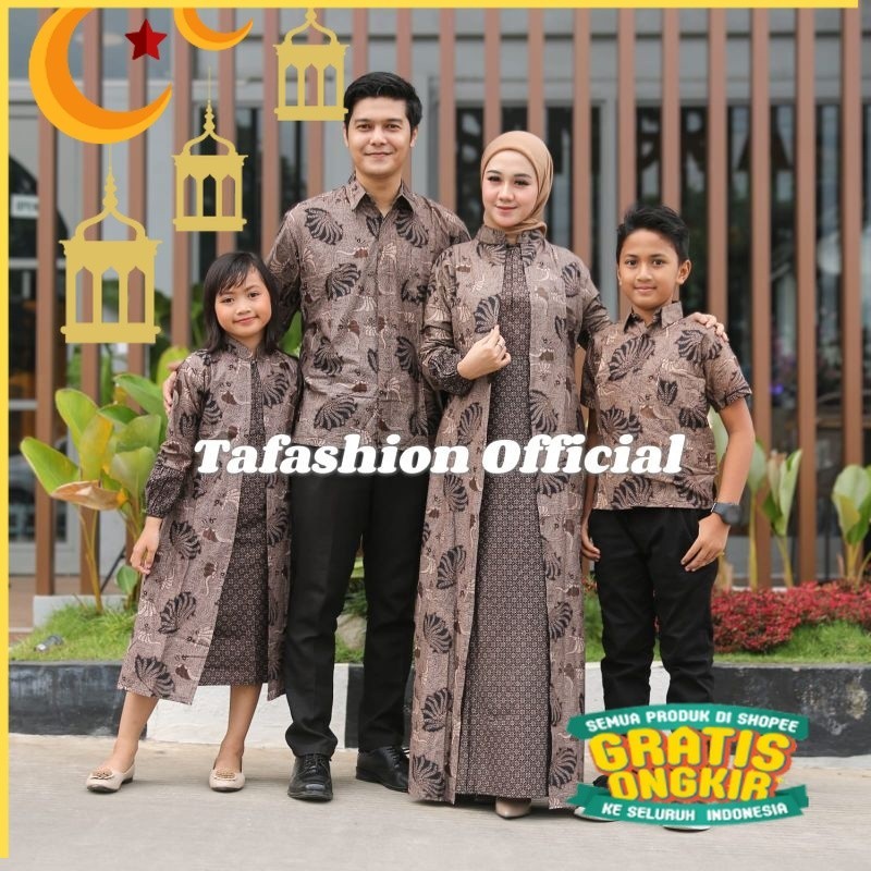 BAJU BATIK COUPLE MODERN SARIMBIT BATIK COUPLE GAMIS BATIK/ bunga bunga polkadot lucu