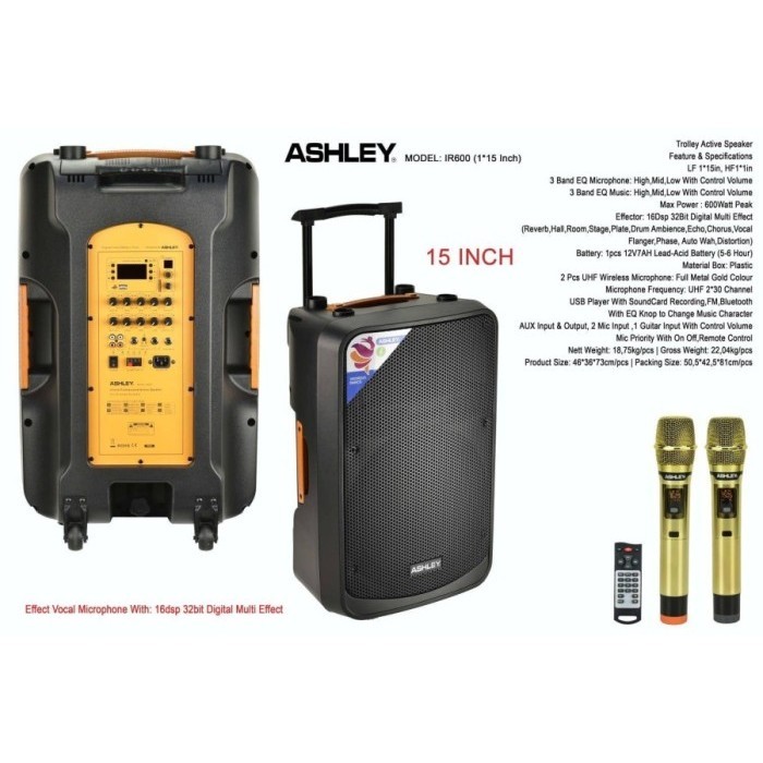 speaker portable ashley IR600 / IR 600 / IR-600 15 INCH ORIGINAL