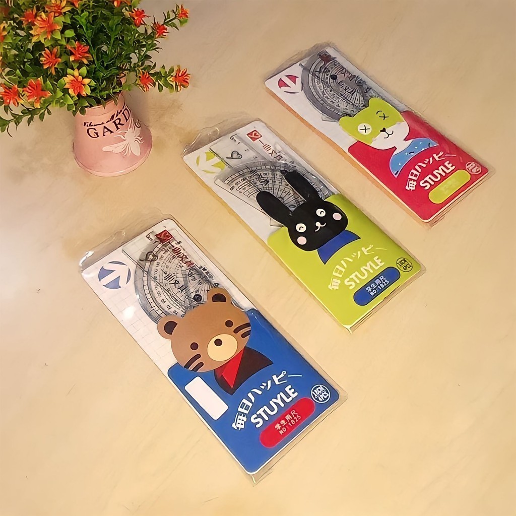 

Yuma Penggaris Premium Ruler Set lengkap isi 4 Model lucu / Penggaris Plastik Untuk Sekolah Kantor 1 Set Isi 4 pcs