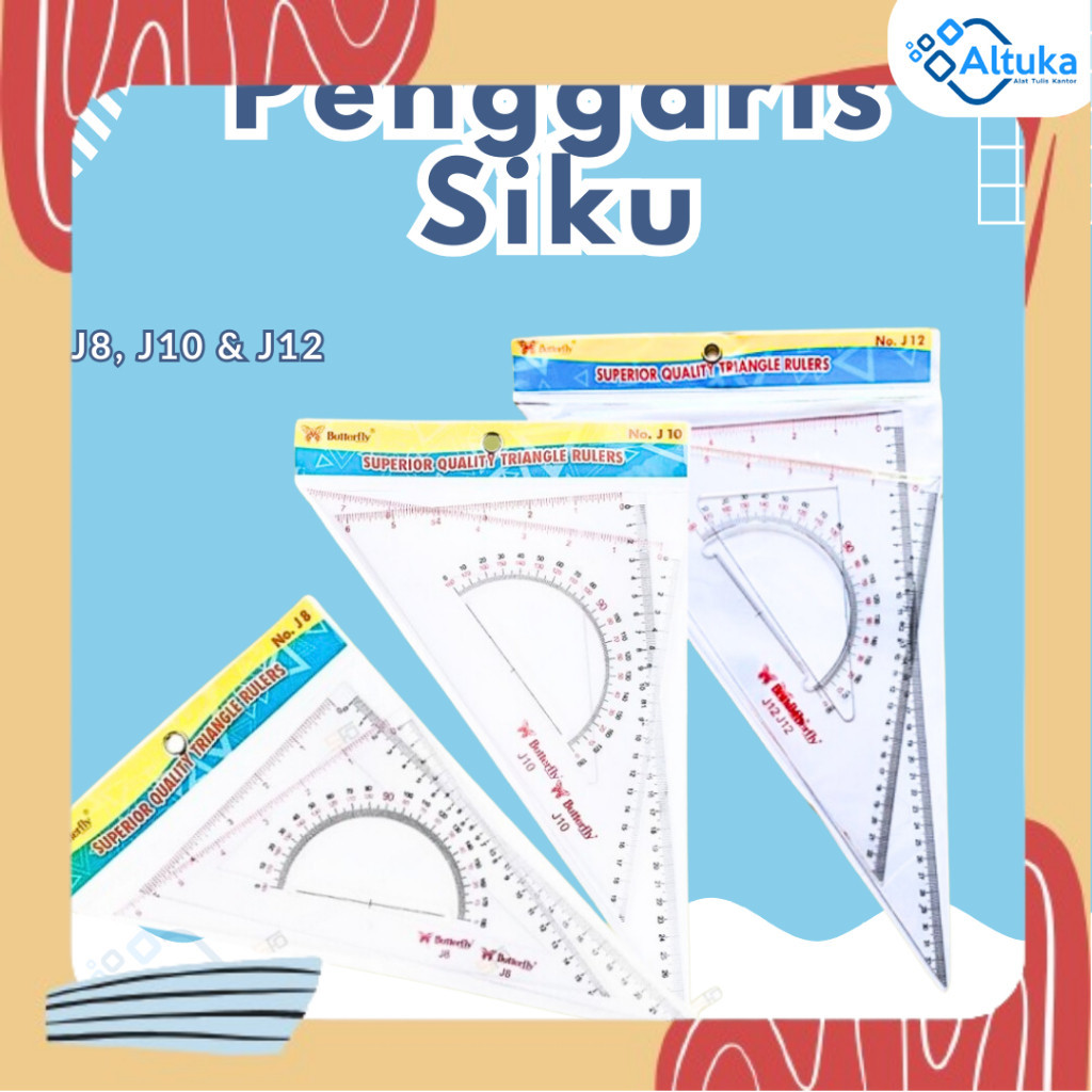 

Penggaris Plastik Siku Sama Sisi ukuran 8 10 dan 12