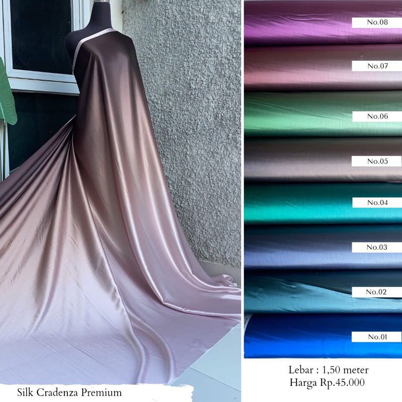 SILK CRADENZA PREMIUM / SATIN GRADASI 2 WARNA (per 0,5 meter)