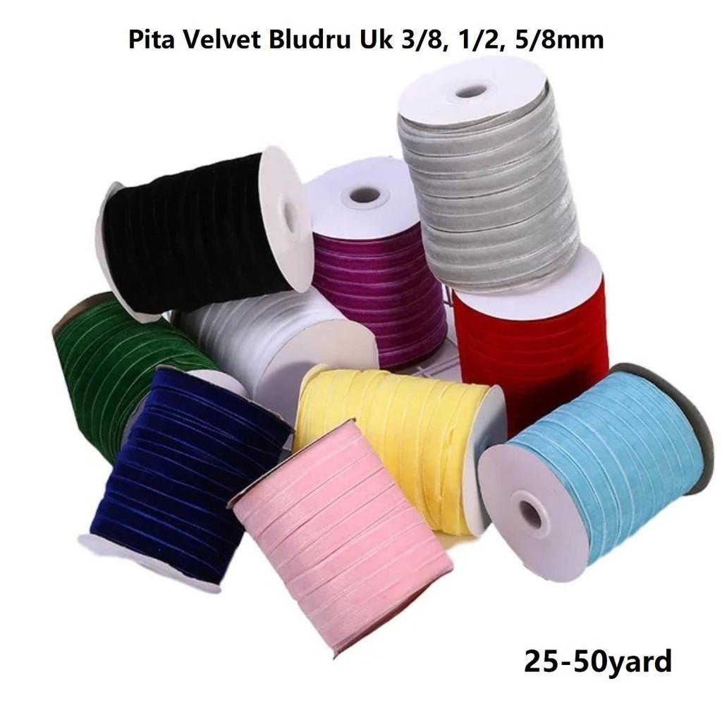 

Pita Velvet Bludru Ukuran 1/2, 3/8, dan 5/8 Harga/ 25-50yard