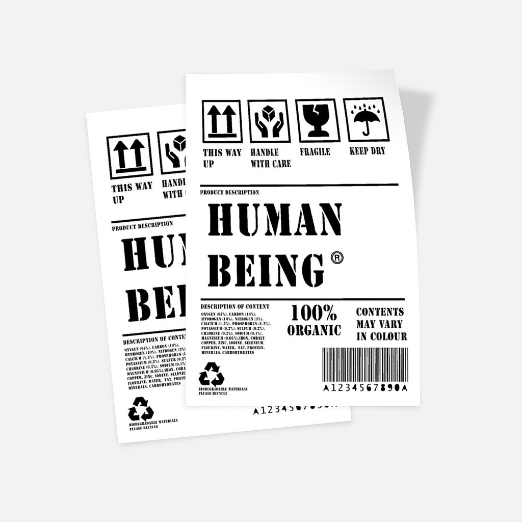 

Glossy Sticker - Set of 2 Human being -Hitam