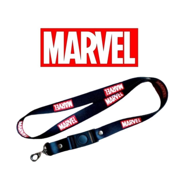 

lanyard MARVEL / tali lanyard brand gantungan leher name tag id card / pods / brand lokal