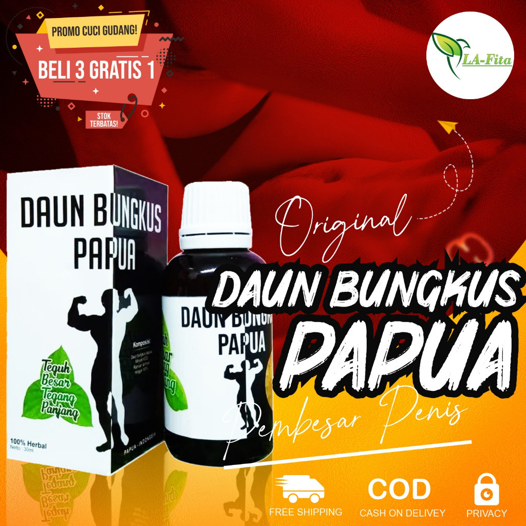 TIGA JARI OIL BPOM ORIGINAL MINYAK PEMBESAR KELAMINPRIA DAUN TIGA JARI / DAUN PEMBUNGKUS ASLI PAPUA 