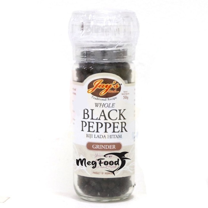 

Jay's Whole Black Pepper Grinder 50gr | Jays Biji Lada Hitam Grinder