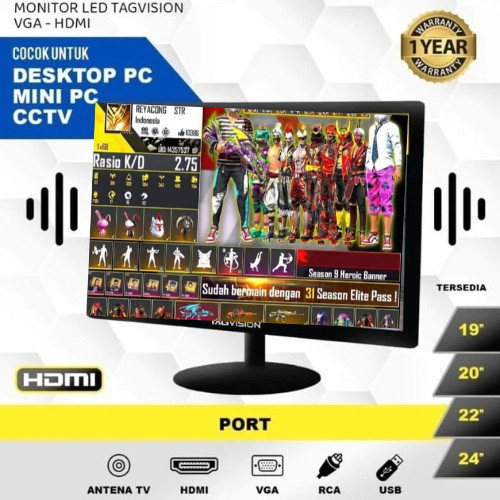 BACA DESKRIPSI =====)PC Gaming Intel Core I3 10105f gen10 16 GB RAM / Komputer Rakitan fulset Monitor 19 inch-3