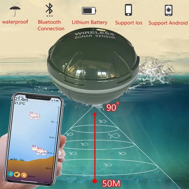 Free Shipping Brand New Smart Phone Fish Finder Sonar  Android & IosFish Finder Bluetooth Intelligen