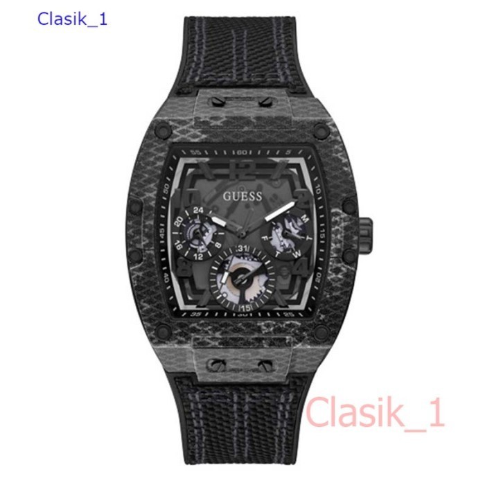 Original 100% GUESS GW0422G2  PHOENIX Jam Tangan Pria  Black Silicone
